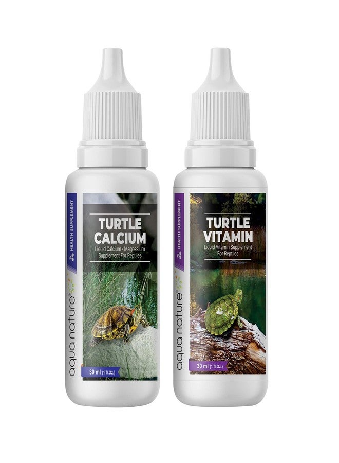 الطبيعة المائية مكمل غذائي AquaNature® Special Combo Turtle Vitamin & Turtle Calcium Health 30ml لكل عبوة - Image 1