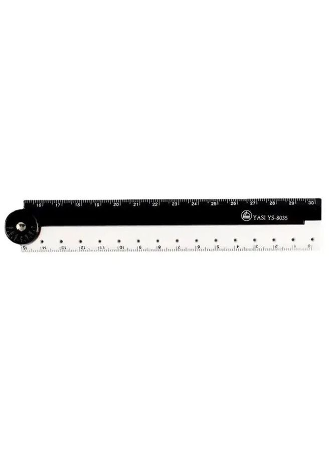 YASI Folding Ruler Black White Durable Plastic Creative Stationery Ideal For School Office Home Use - Image 1