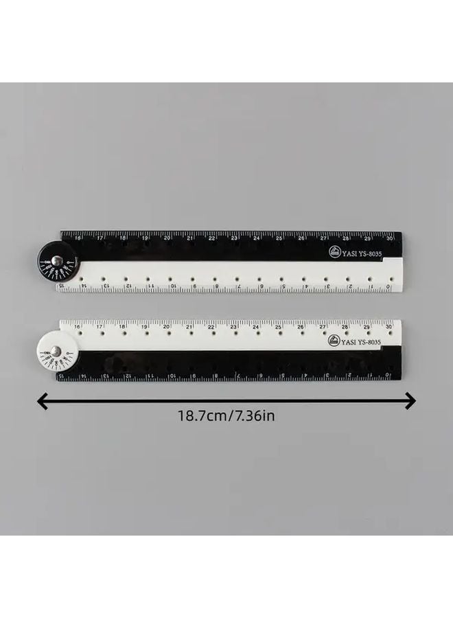 YASI Folding Ruler Black White Durable Plastic Creative Stationery Ideal For School Office Home Use - Image 4