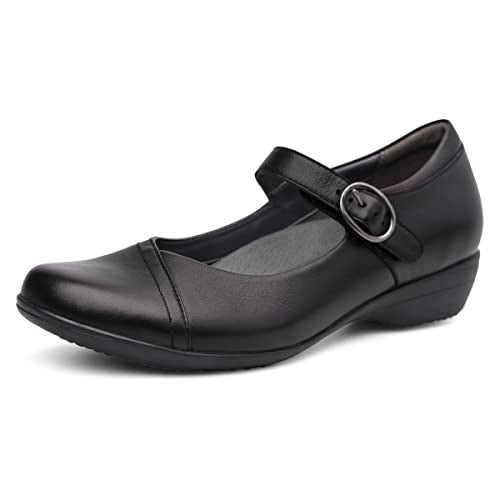 Dansko Fawna Mary Jane for Women - Cute, Comfortable Shoes with Arch Support - Versatile Casual to Dressy Footwear with Buckle Strap - Lightweight Rubber Outsole Black Milled Nappa 7.5-8 M US - Image 1