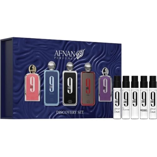 Afnan 9 Series Discovery Kit 5Piece Miniature Perfume Set 2ml x 5 Vials - Image 1