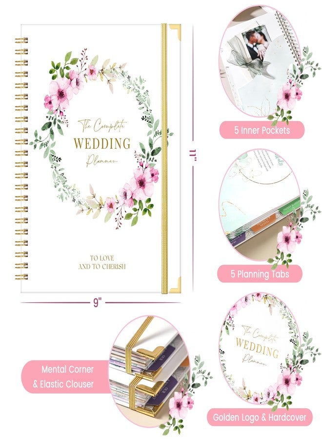 Lortarl Wedding Planner for Bride - Wedding Planner Book and Organizer, 8.5" x 11" with Tabbed Sections, Metal Corner, 5 Inner Pockets, Sticker, Wedding Countdown Calendar - Image 3