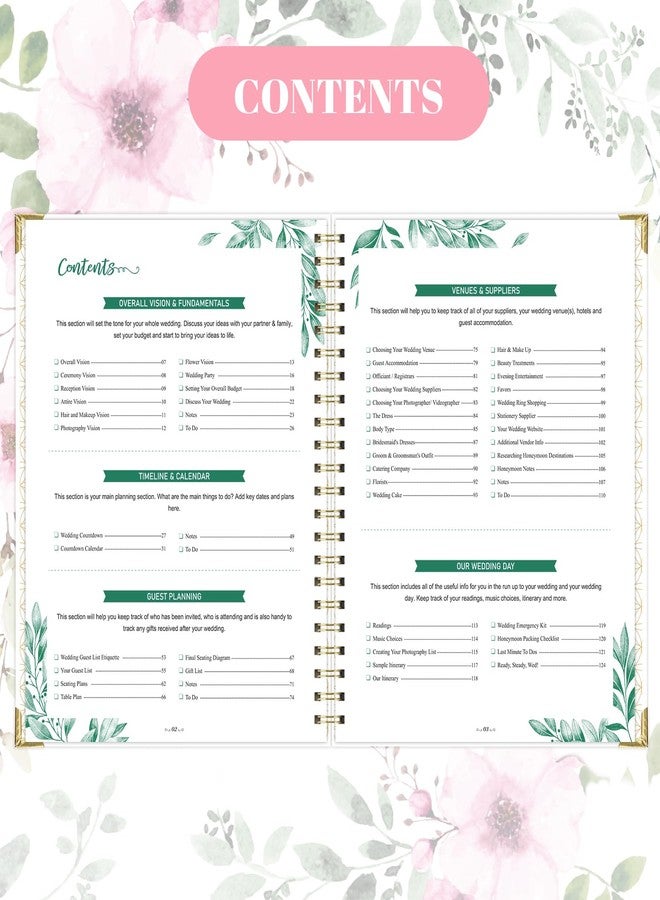 Lortarl Wedding Planner for Bride - Wedding Planner Book and Organizer, 8.5" x 11" with Tabbed Sections, Metal Corner, 5 Inner Pockets, Sticker, Wedding Countdown Calendar - Image 5