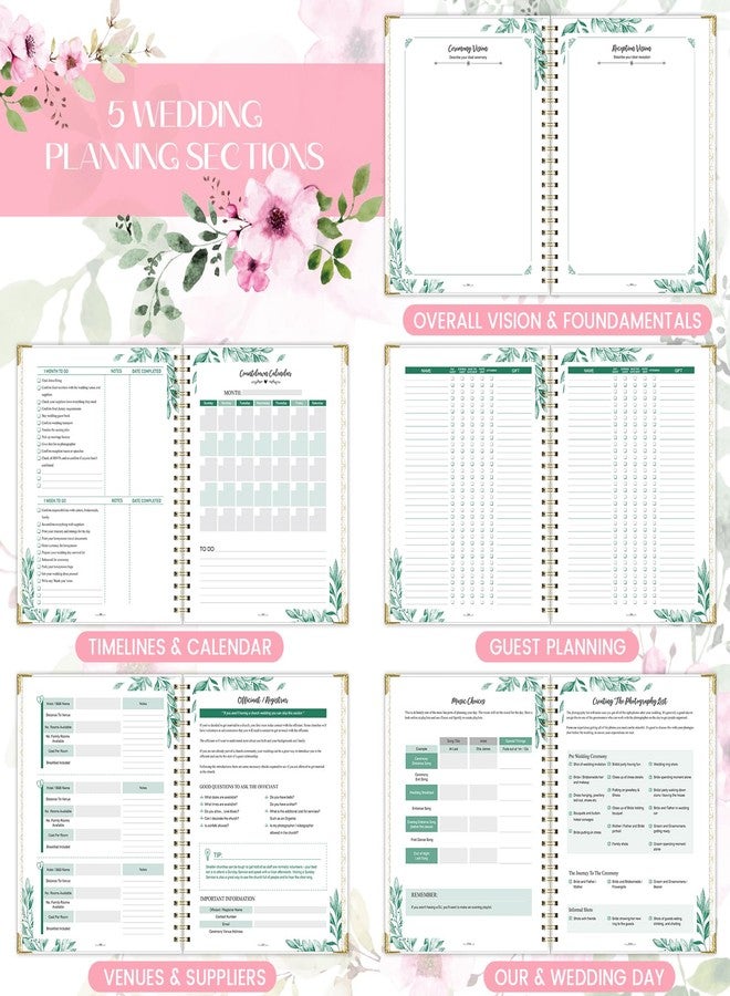 Lortarl Wedding Planner for Bride - Wedding Planner Book and Organizer, 8.5" x 11" with Tabbed Sections, Metal Corner, 5 Inner Pockets, Sticker, Wedding Countdown Calendar - Image 4