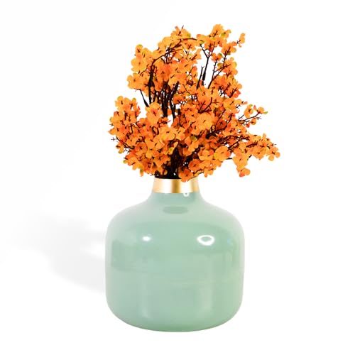 Ekhasa Nostrae by Ekhasa Unbreakable Metallic Aqua Hammered Flower Vase for Home Decor | Aesthetic Vase Gift for Wedding, Housewarming, Parties | Decorative Metal Vase for Living Room, Dining Table, Office - Image 1