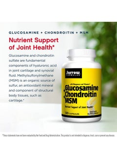 jarrow formulas Glucosamine + Chondroitin + Msm 120 Capsules Nutrient Support Of Joint Health With Vitamin C & Manganese 30 Servings  - Image 4