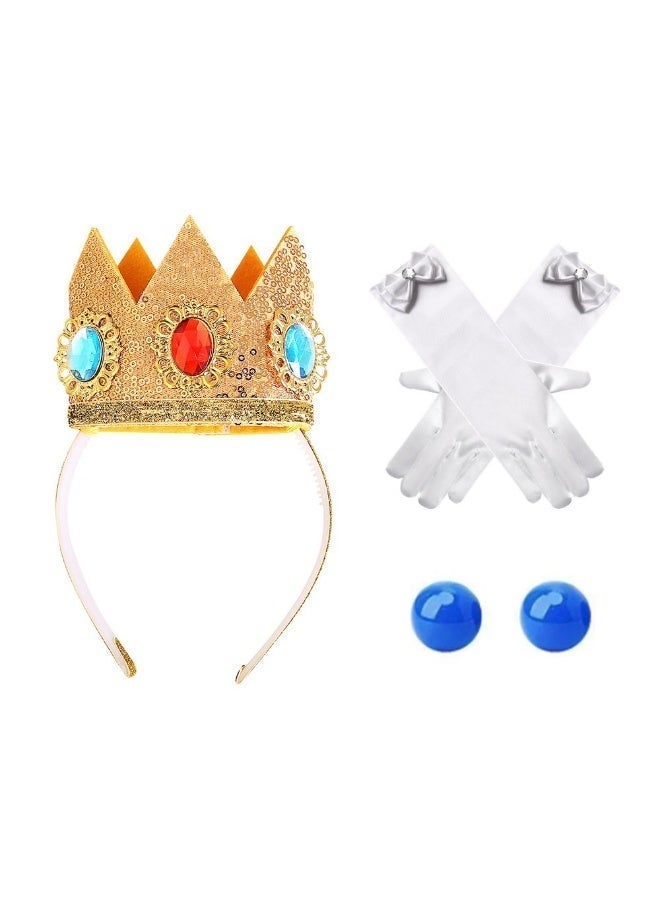 Princess Peach Crown Accessories Kit, Princess Peach Daisy Rosalina Dress Up Accessories for Women Girls, for Themed Party, Princess Cosplay Parties, Birthday, , Stage Performance(3 Pack) - Image 1