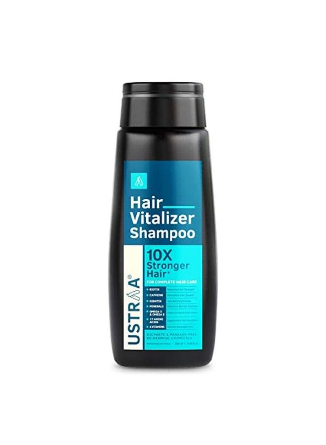 Ustraa Hair Vitalizer Shampoo 250Ml Dermatologically Tested With Biotin Caffeine Omega 3 & Omega 6 10X Stronger Hair Helps In Hair Growth Reduces Hairfall - Image 2