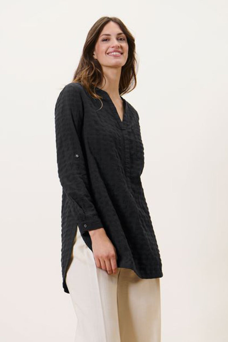 Tchibo Women Split Neck Long Sleeve Tunic, Black - Image 1