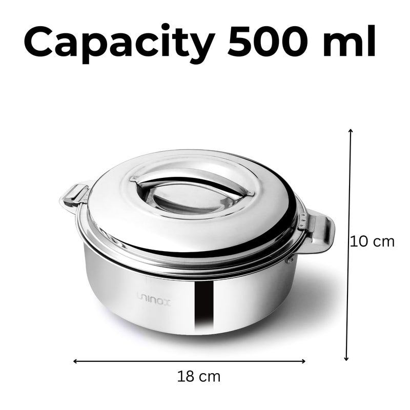 uninox Stylo Double-Walled Stainless Steel Casserole (500 ml) - Insulated, Portable, Hot & Cold Food Storage & Serving - Image 5