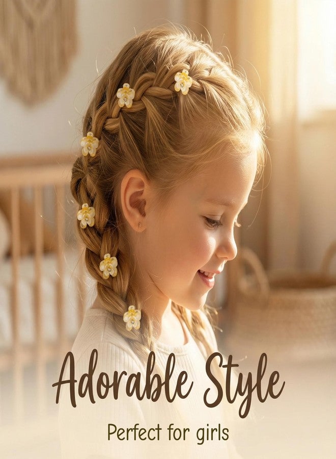 Agirlvct 20 PCS Mini Flower Hair Clips, Sweet Rhinestone Flower Bang Claw Clips, Decorative Wedding Bridal Bun Clip for Thick Thin Hair, Tiny Non-Slip Hair Accessories for Women Girls - Image 2