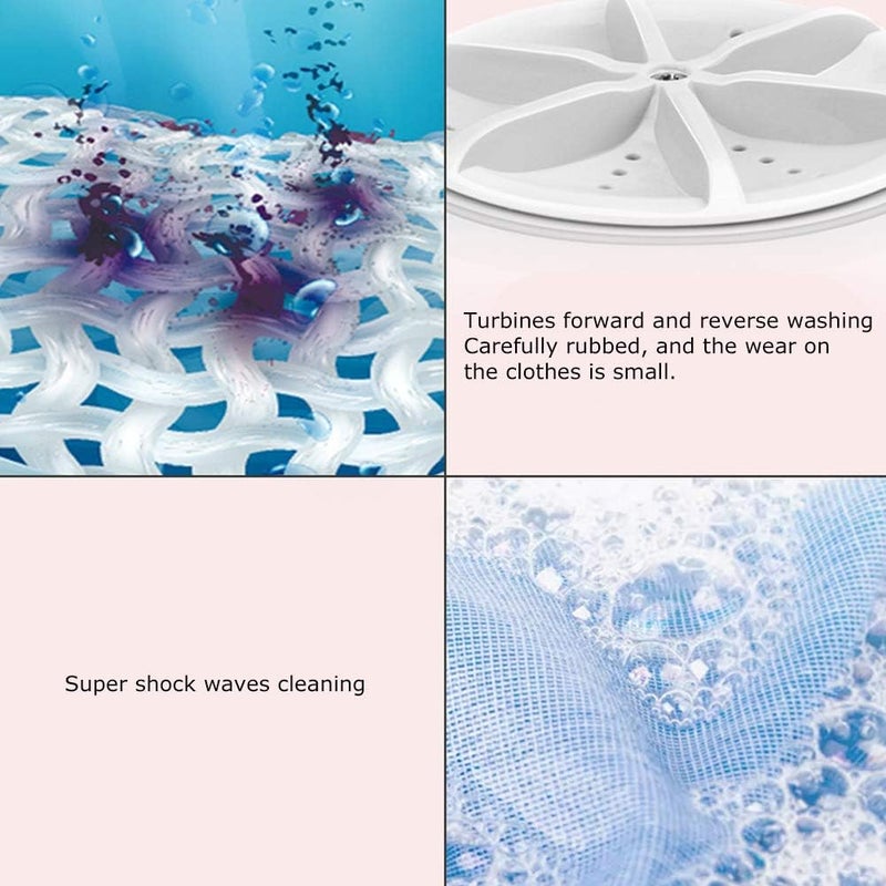 klarako Mini Washing Machine, 3.8L USB Powered Desktop Laundry Washer Portable Electric Washing Machine for Home Apartment Dorm RVs Small Places and Outdoor Camping Travel Use - Image 3