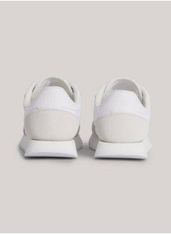 TOMMY HILFIGER Women's Suede Mixed Texture Runner Trainers -  Suede upper, White  - Image 2