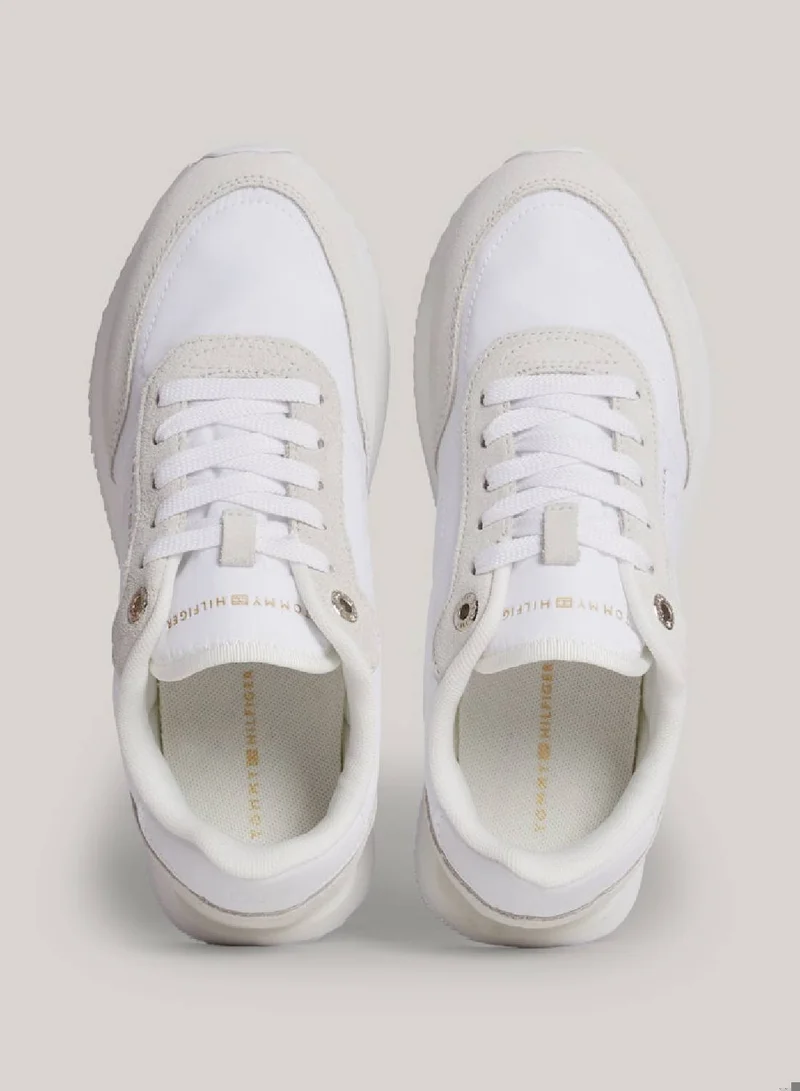 TOMMY HILFIGER Suede Mixed Texture Runner Sneakers