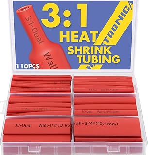 haisstronica haisstronica 110pcs 3:1 Heat Shrink Tube With Rich Hot Melt Adhesive -Marine Grade Heat Shrink Tubing 3.5"Length  - Image 1
