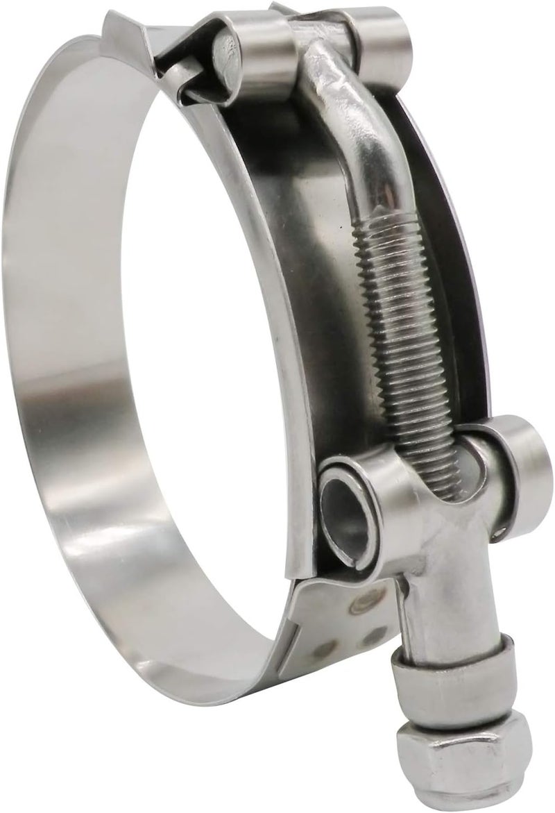 ROADFORMER 83mm - 91mm T-Bolt Hose O.D. Clamp - Clamp Range 3.28" - 3.58" for 3.5" Hose OD, Stainless Steel Bolt, SS Band Floating Bridge and Nylon Insert Locknut (83mm - 91mm, 2 pack) - Image 5