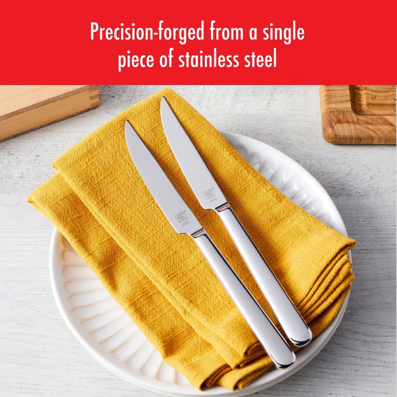 Zwilling ZWILLING Razor-Sharp Steak Knives set of 8, German Engineered Informed by 290+ Years of Mastery, Silver  - Image 4