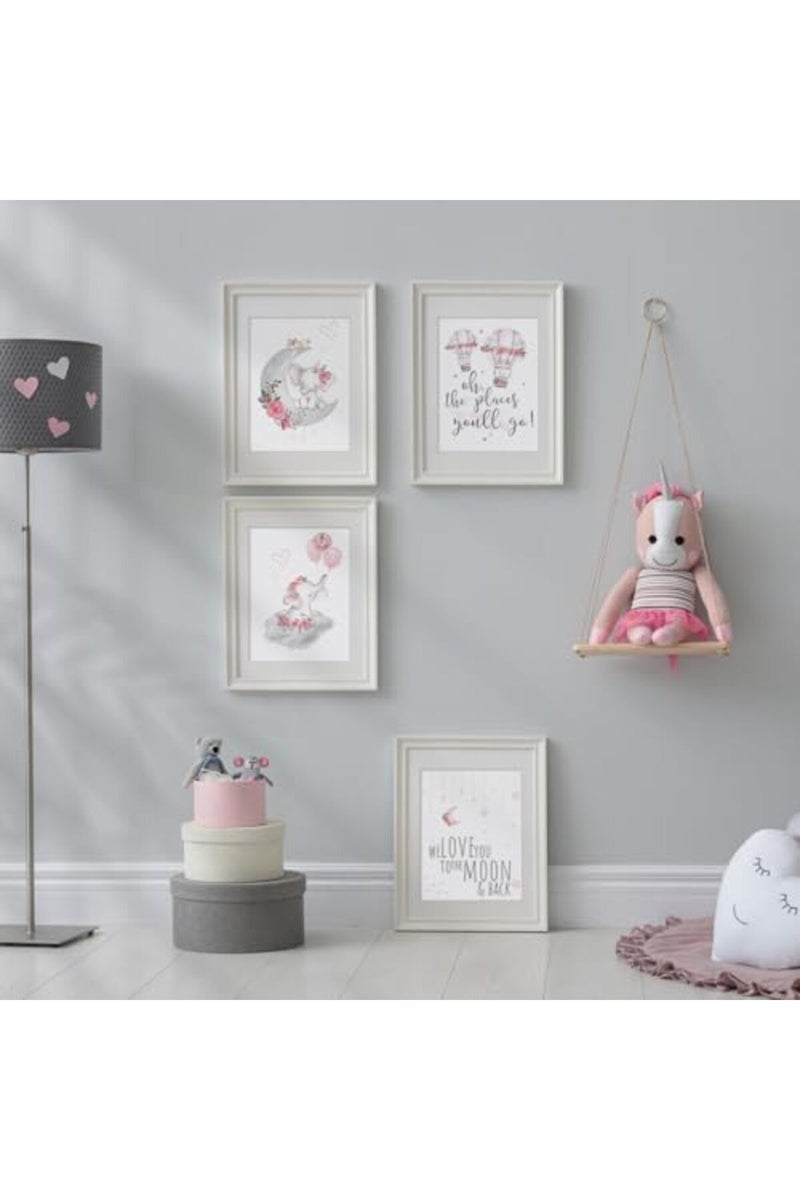 Canssape Set of 4 Elephant Baby Nursery Wall Decor Bedroom Wall Art Hot Air Balloon Prints 8"x10"in Nursery Wall Poster For Kids Room Wall Decor(Unframed) - Image 2