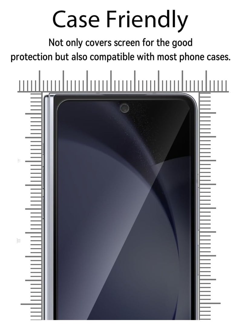 JOMILA 2 Pack Screen Glass for Samsung Galaxy Z Fold 6 Front Screen Privacy Screen Protector Anti-Spy Tempered Glass Film 9H Hardness Scratch Resistant Glass Screen Protector for Samsung Galaxy Z Fold 6 - Image 4