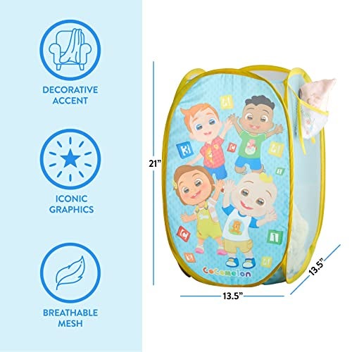 Idea Nuova Cocomelon Pop-Up Hamper with Durable Carry Handles, Kids Laundry & Room Storage Organizer, 21”H x 13.5”W x 13.5”L - Image 3