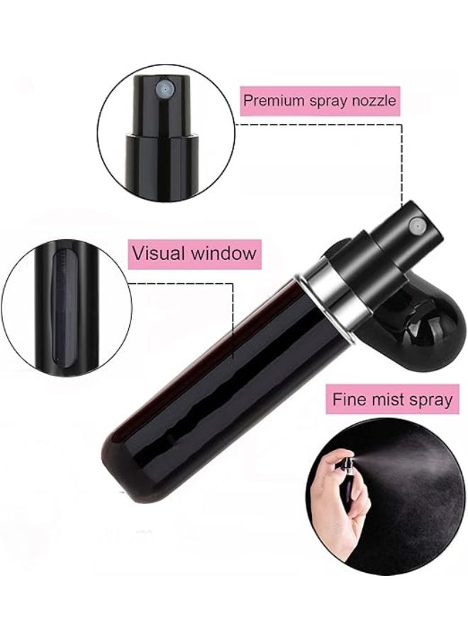 عبوات عطر محمولة قابلة لإعادة الملء – 5 مل، طقم 4 عبوات بخاخ فارغة، حقيبة رش صغيرة للسفر والتنقل - Image 2