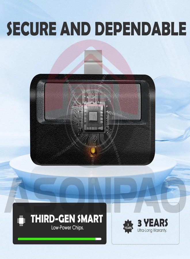 ASONPAO جهاز تحكم عن بعد ASONPAO Alisontech 950ESTD مخصص فقط لزر التعلم الأصفر الخاص بـ Chamberlain Garage Door Opener Security+ 2.0 myQ (عبوة من قطعتين) - Image 2