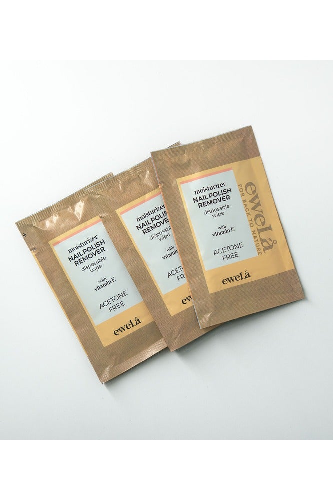 ewela Moisturizer Nail Polish Remover Disposable Wipe with Vitamin E Acetone Free 4ml.e x 10 Pieces - Image 2