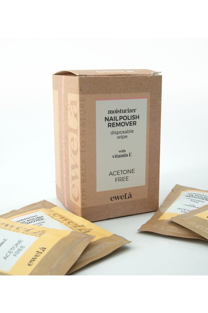 ewela Moisturizer Nail Polish Remover Disposable Wipe with Vitamin E Acetone Free 4ml.e x 10 Pieces - Image 3