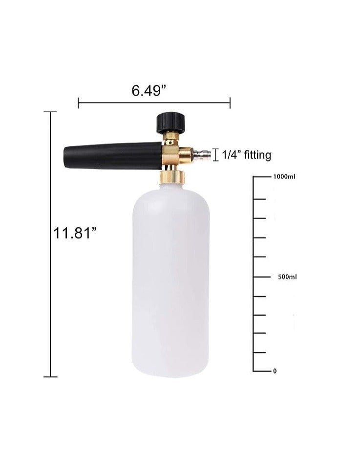 Y&D Foam Cannon, with 1/4 Inch Quick Connector, 1 Liter Bottle, Professional Grade, Uick Release for Motorcycle, Car Washing, Roofs, Driveways, Siding Floors, Windows Washing (Up To 3200 Psi)  - Image 4