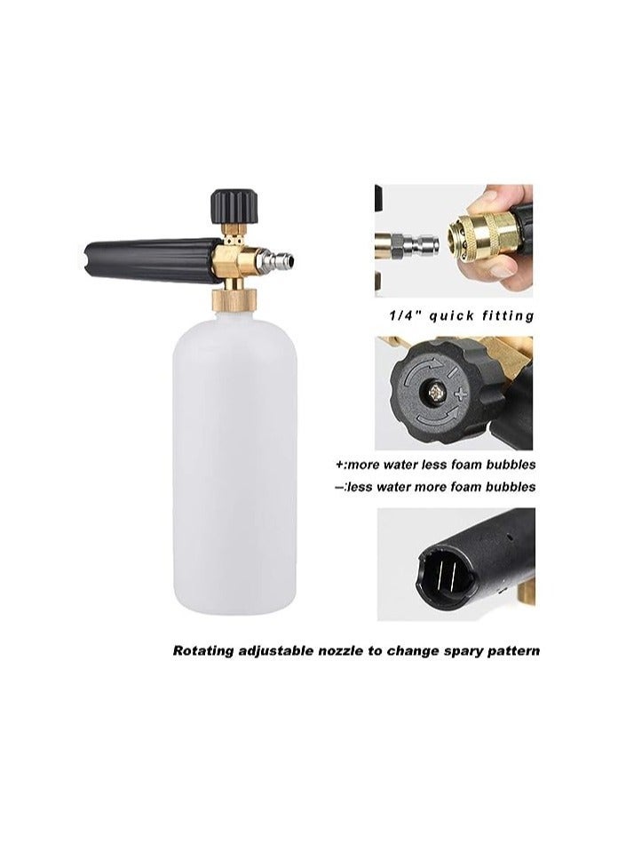 Y&D Foam Cannon, with 1/4 Inch Quick Connector, 1 Liter Bottle, Professional Grade, Uick Release for Motorcycle, Car Washing, Roofs, Driveways, Siding Floors, Windows Washing (Up To 3200 Psi)  - Image 3