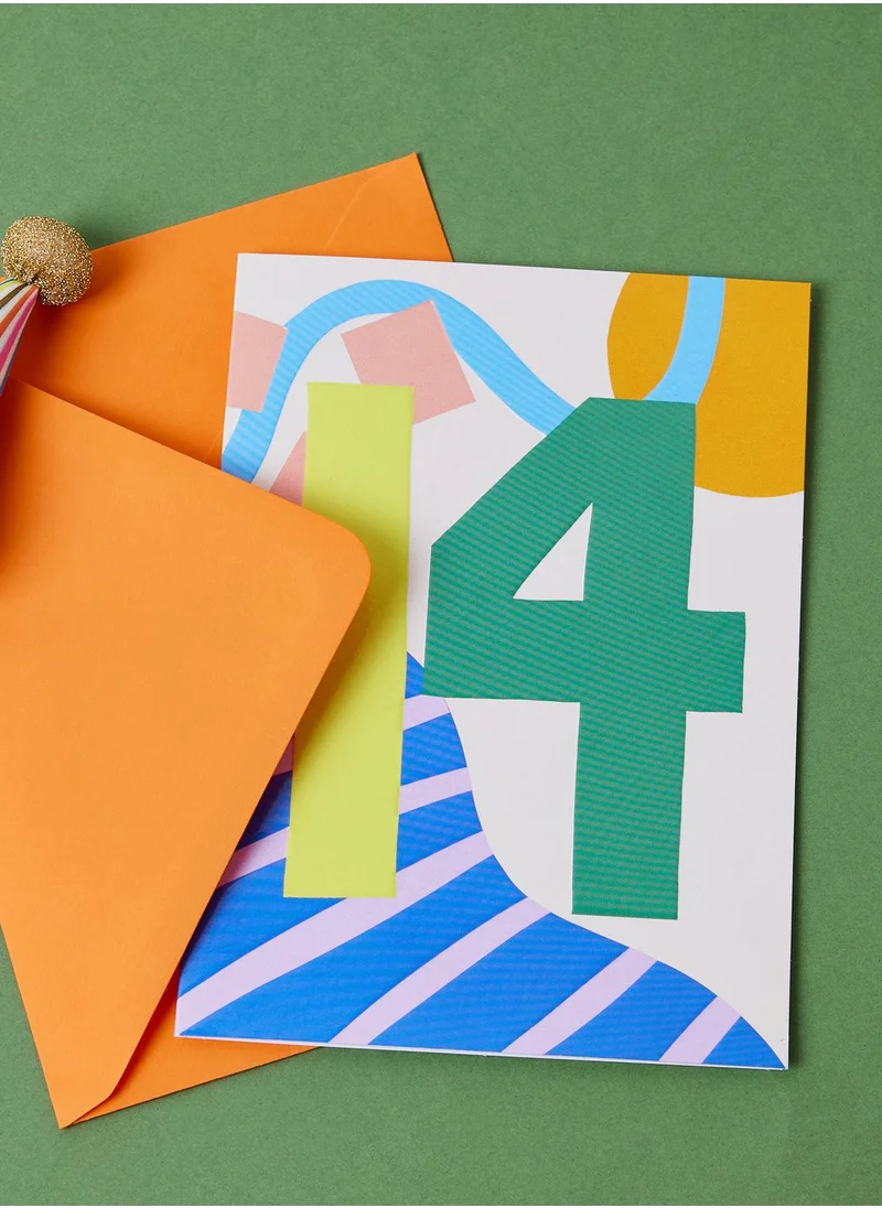 Raspberry Blossom You're 14 Birthday Card
