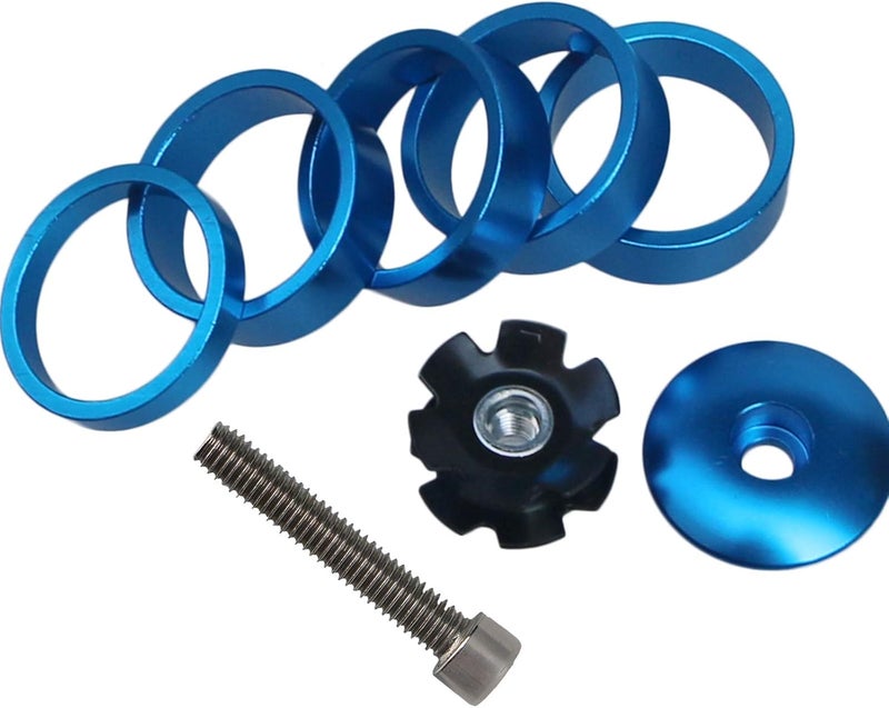 GANOPPER 1 1/8 Inch Headset Spacer with Stem Top Cap,Headset Star Nut Black Red Blue Gold 4 Color - Image 1