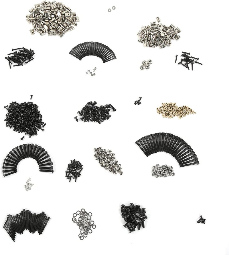 866Pcs Aluminum Alloy Screw Fastener Set, Socket Button Head Cap, T Slot Nut Components - Wide Size Range, Anti - Durability, for 3D Printers - Image 1