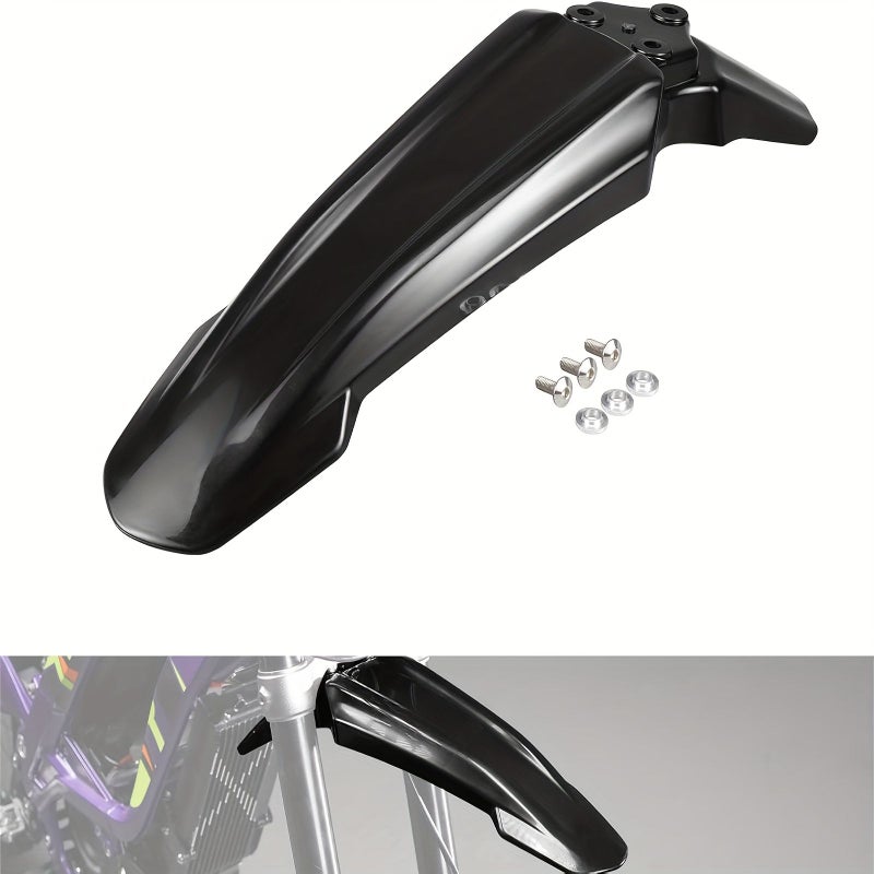 جناح أمامي أسود كهربائي للحماية من الوحل للدراجة النارية الكهربائية "Surron Light Bee X" و"Segway X160 X260". - Image 1