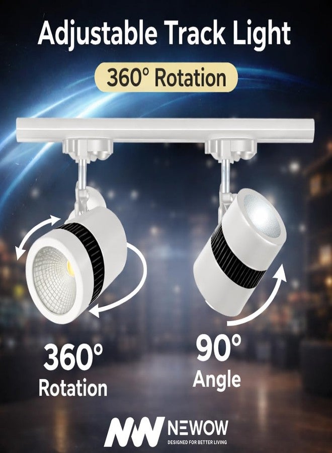 NEWOW مصباح مسار LED أبيض اللون من NEWOW NW بقوة 9 واط | مصباح كشاف قابل للتعديل للمنزل والمكتب وصالة العرض | موفر للطاقة | ضمان لمدة عامين | لون الإضاءة: أبيض (عبوة من 6 مصابيح) - Image 3