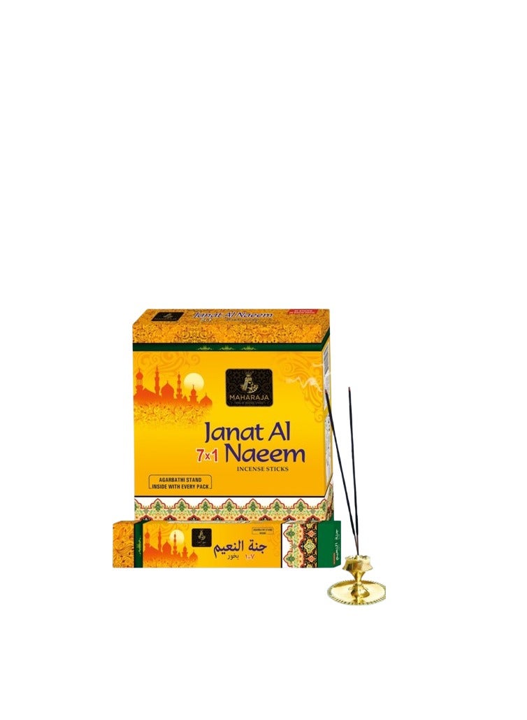 Maharaja Janat Al Naeem Incense Sticks, 7-in-1 Variety Pack, 35 Sticks Per Pack, Pack of 12