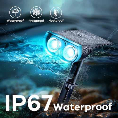 Linkind RGB Christmas Solar Lights Outdoor Waterproof IP67 StarRay Color Changing Spot Lights Outdoor for Yard Garden Pathway Holiday Christmas Decorations (Multicolor, 4 Pack) - Image 2