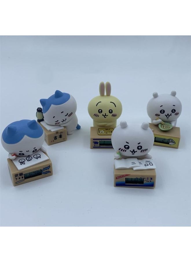 Generic - Qitan Chiikawa Usaqi Small Eight Jiyika Wow Gashapon Cute Doll Desktop Ornaments Female Birthday Gift-Colour:4 Boxes [not Repeated]-Specification:No Alarm Clock Function. Please Be Careful When Photographing. Can Be Used As An Ornament - Image 1