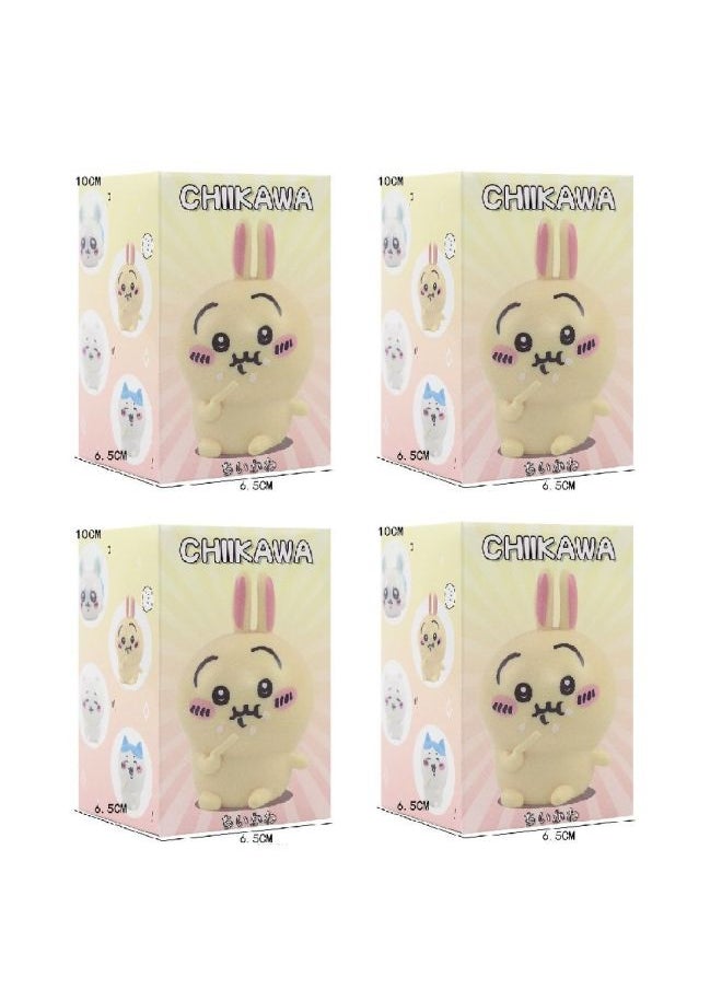 Generic - Qitan Chiikawa Usaqi Small Eight Jiyika Wow Gashapon Cute Doll Desktop Ornaments Female Birthday Gift-Colour:4 Boxes [not Repeated]-Specification:No Alarm Clock Function. Please Be Careful When Photographing. Can Be Used As An Ornament - Image 1