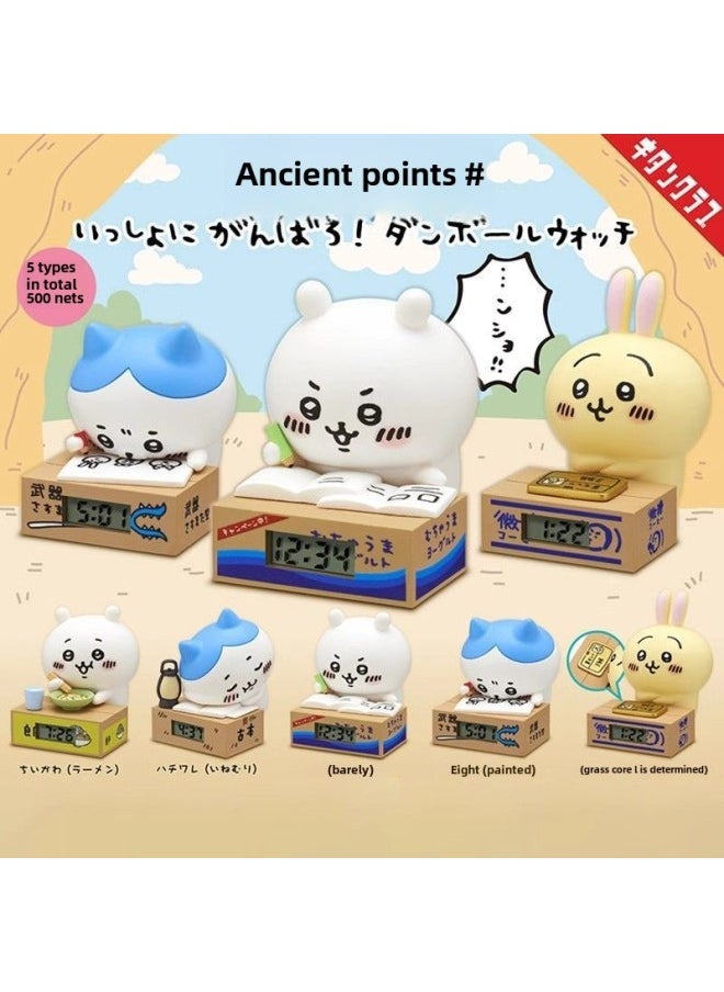Generic - Qitan Chiikawa Usaqi Small Eight Jiyika Wow Gashapon Cute Doll Desktop Ornaments Female Birthday Gift-Colour:4 Boxes [not Repeated]-Specification:No Alarm Clock Function. Please Be Careful When Photographing. Can Be Used As An Ornament - Image 1