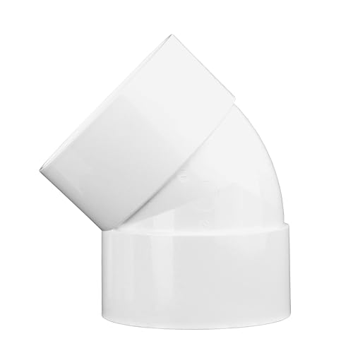 NDS 6P03 PVC 45-Degree Elbow, 6-Inch, for Hub X Hub Solvent-Weld Connections, for Use with 6-Inch Sewer and Drain Pipe, White - Image 2