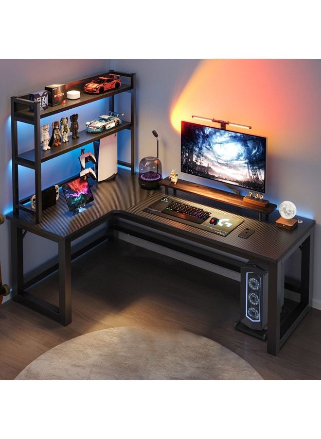 NKX Computer and Multifunction Table Home Office Workstation with Storage Rack 120X100 cm (Right Corner) 