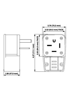 Leviton Leviton 8452-P 50 Amp, 250 Volt- 3PY, Straight Blade, Plug, Industrial Grade, Grounding, Angle, Black  - Image 2