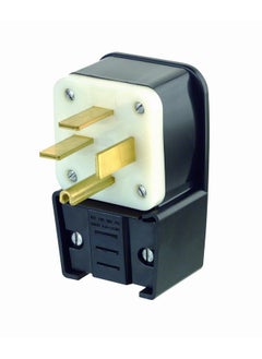 Leviton Leviton 8452-P 50 Amp, 250 Volt- 3PY, Straight Blade, Plug, Industrial Grade, Grounding, Angle, Black  - Image 1