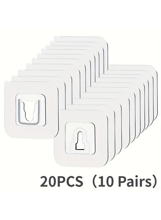 20Pcs Strong Adhesive Transparent Wall Hooks For Kitchen And Bathroom Storage - Image 1