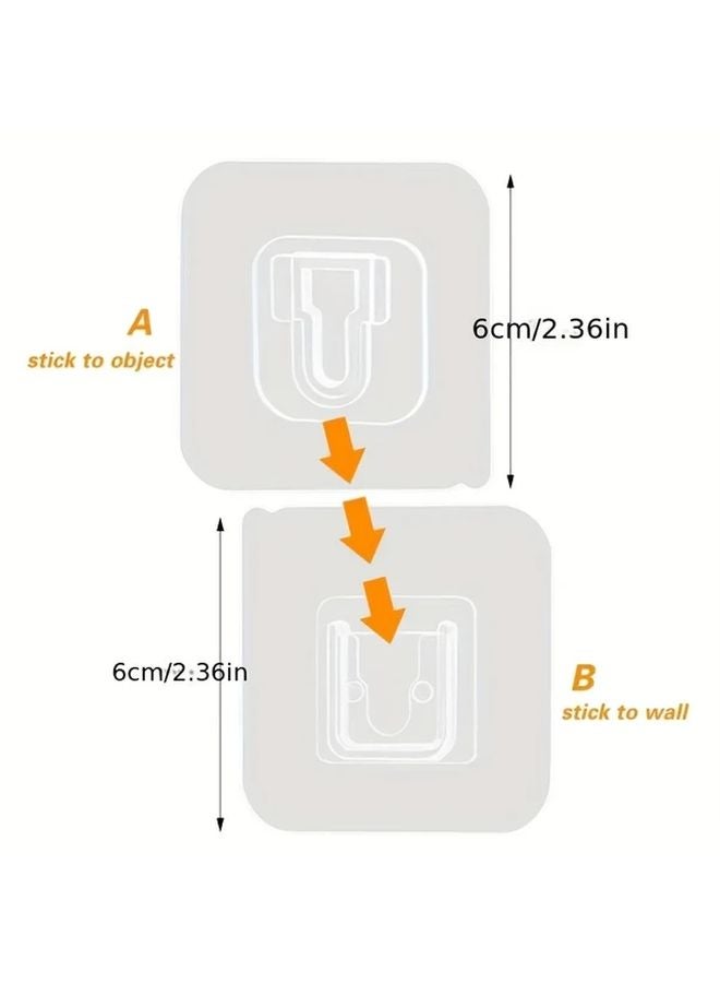 20Pcs Strong Adhesive Transparent Wall Hooks For Kitchen And Bathroom Storage - Image 4