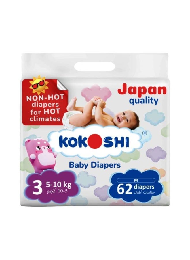 Diapers Size 3 5 - 10kg - 62 Diapers