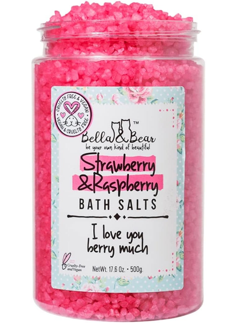 Bella and Bear Bella  Bear Strawberry  Raspberry Bath Salts Foot Soak Detox Fruity Scent176oz 