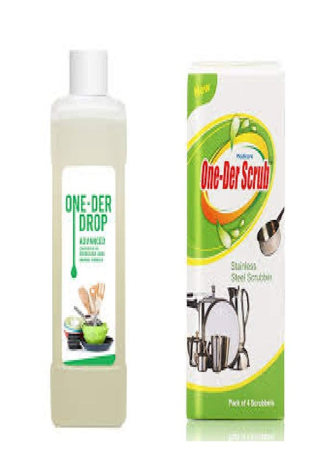 موديكير ون-در دروب سائل غسيل أطباق مركز متطور، تركيبة أصلية 500 مل + ون-در سكراب (عبوة من 4 قطع)