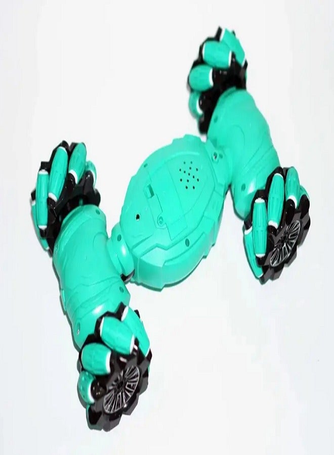 Machine Flippable Stunt Drift, Remote Control Controlled Stunt Car 27cm, with Manual Control (Blue) - Image 4